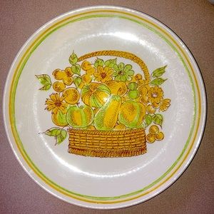 Dinner Plate Vtg 1950s Ravenscroft Ironstone Fruit Basket Mid Century Modern